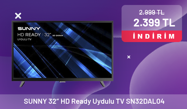 Ev Bazaar Avm, SUNNY 32″ HD Ready Uydulu TV SN32DAL04