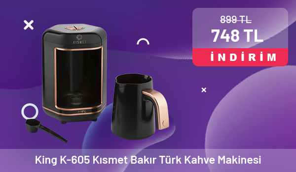 Ev Bazaar Avm, King K-605 Kısmet Bakır Türk Kahve Makinesi